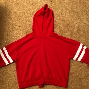 Forever 21 Cropped Red Sweatshirt